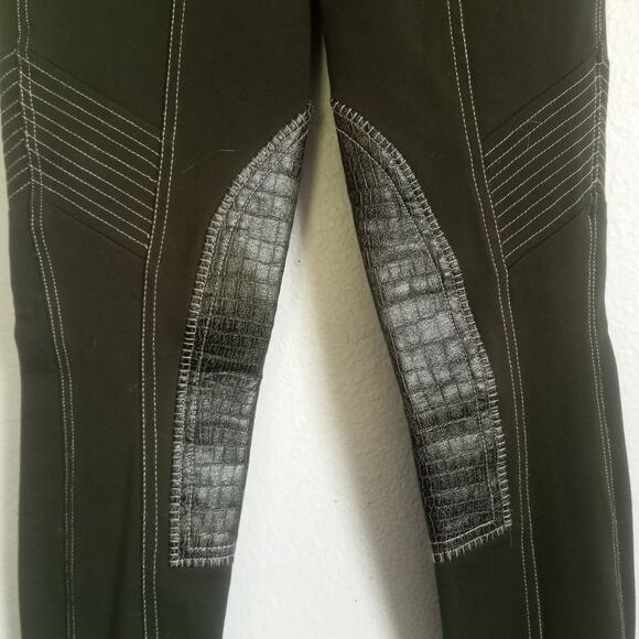 GHO DHO Riding Breeches SZ 24 Green Crocodile Print Re-Inforced Leg Equestrian - Picture 6 of 14